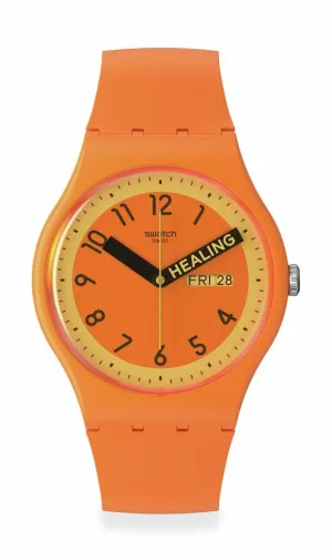 Swatch Proudly Orange Quartz Watch