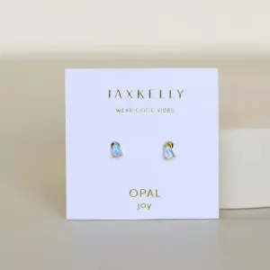 Teardrop Stud-Fire Opal