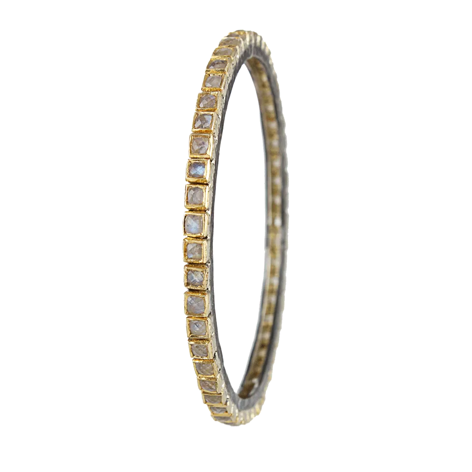 Thin Rainbow-Moonstone Bangle