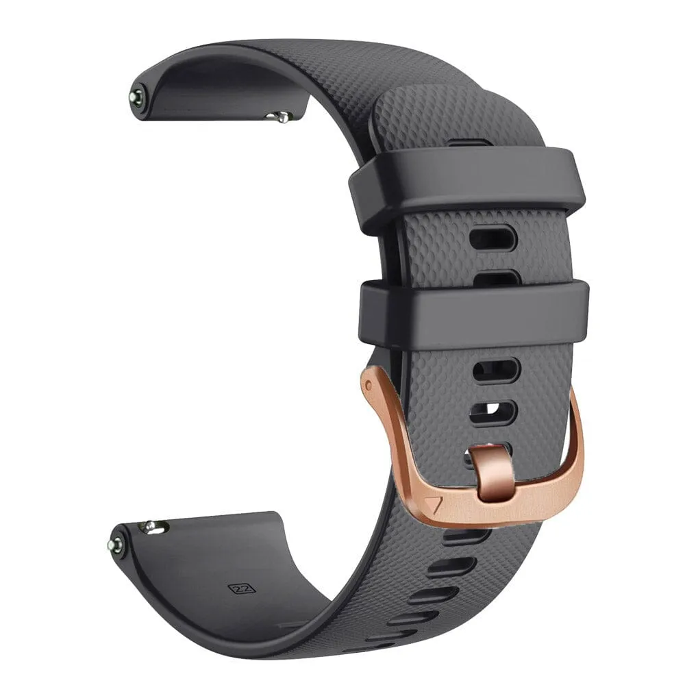 Ticwatch E & C2 compatible Silicone Watch Straps with Rose Gold Buckles