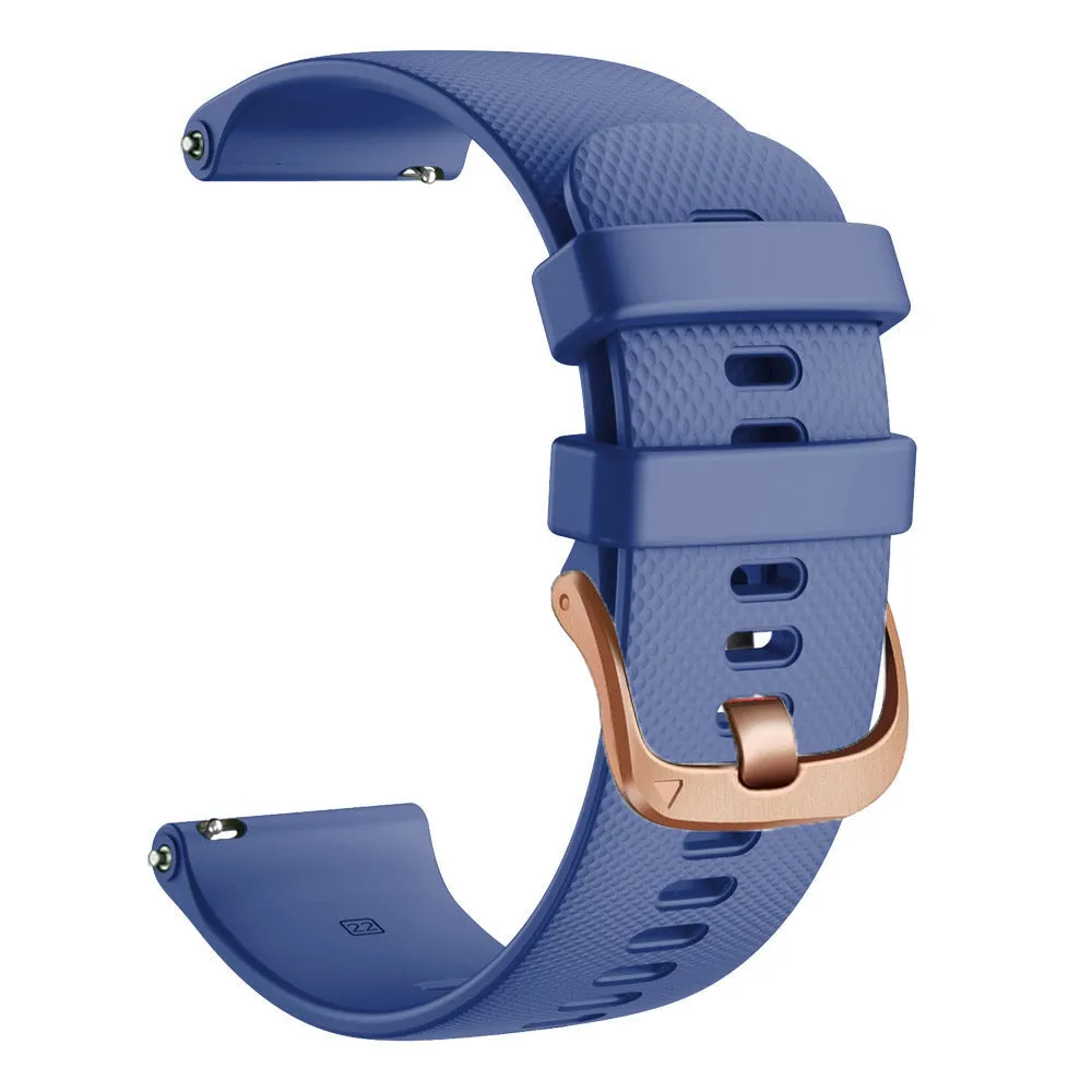 Ticwatch E & C2 compatible Silicone Watch Straps with Rose Gold Buckles