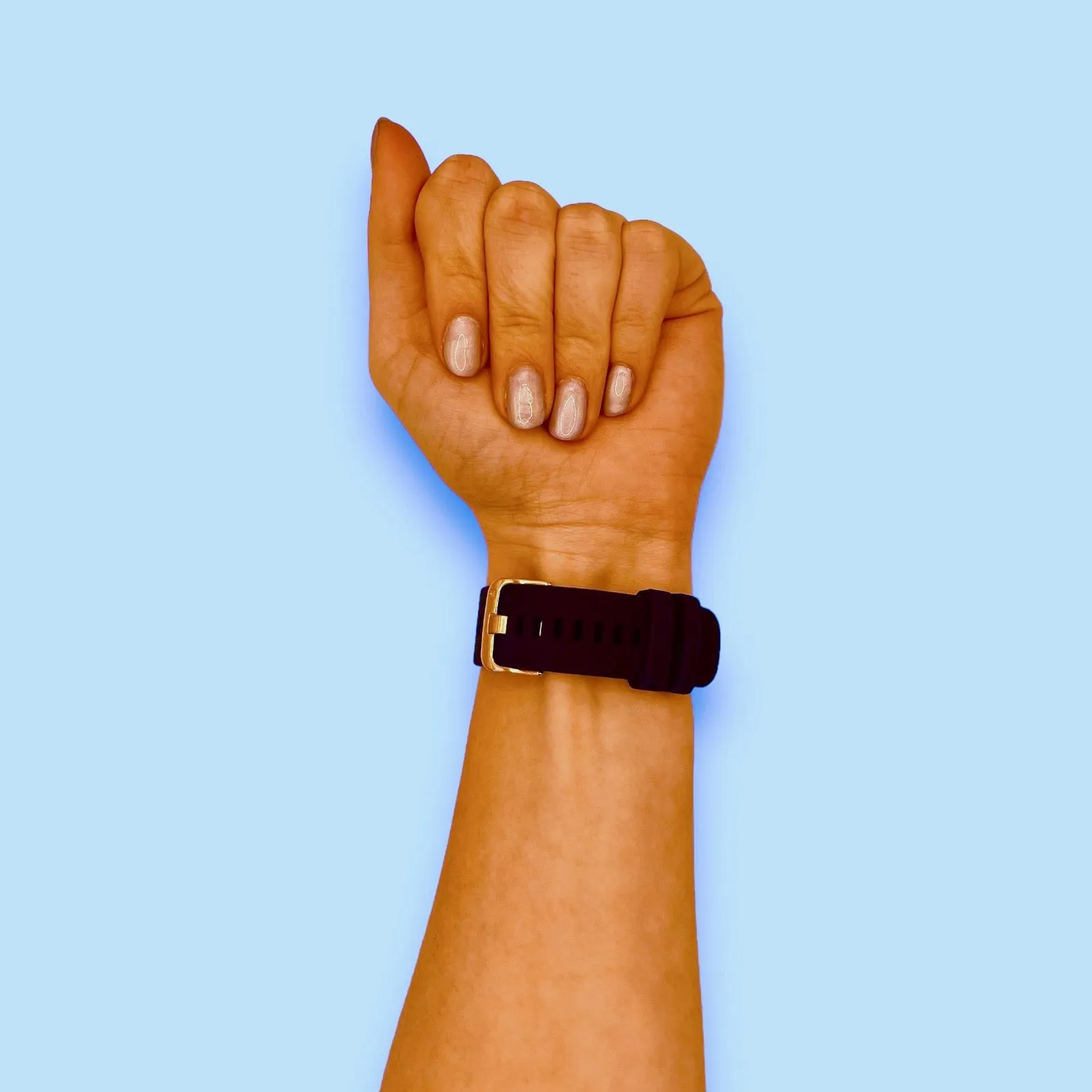 Ticwatch E & C2 compatible Silicone Watch Straps with Rose Gold Buckles