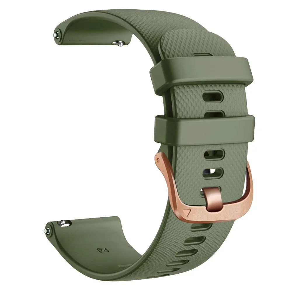 Ticwatch E & C2 compatible Silicone Watch Straps with Rose Gold Buckles