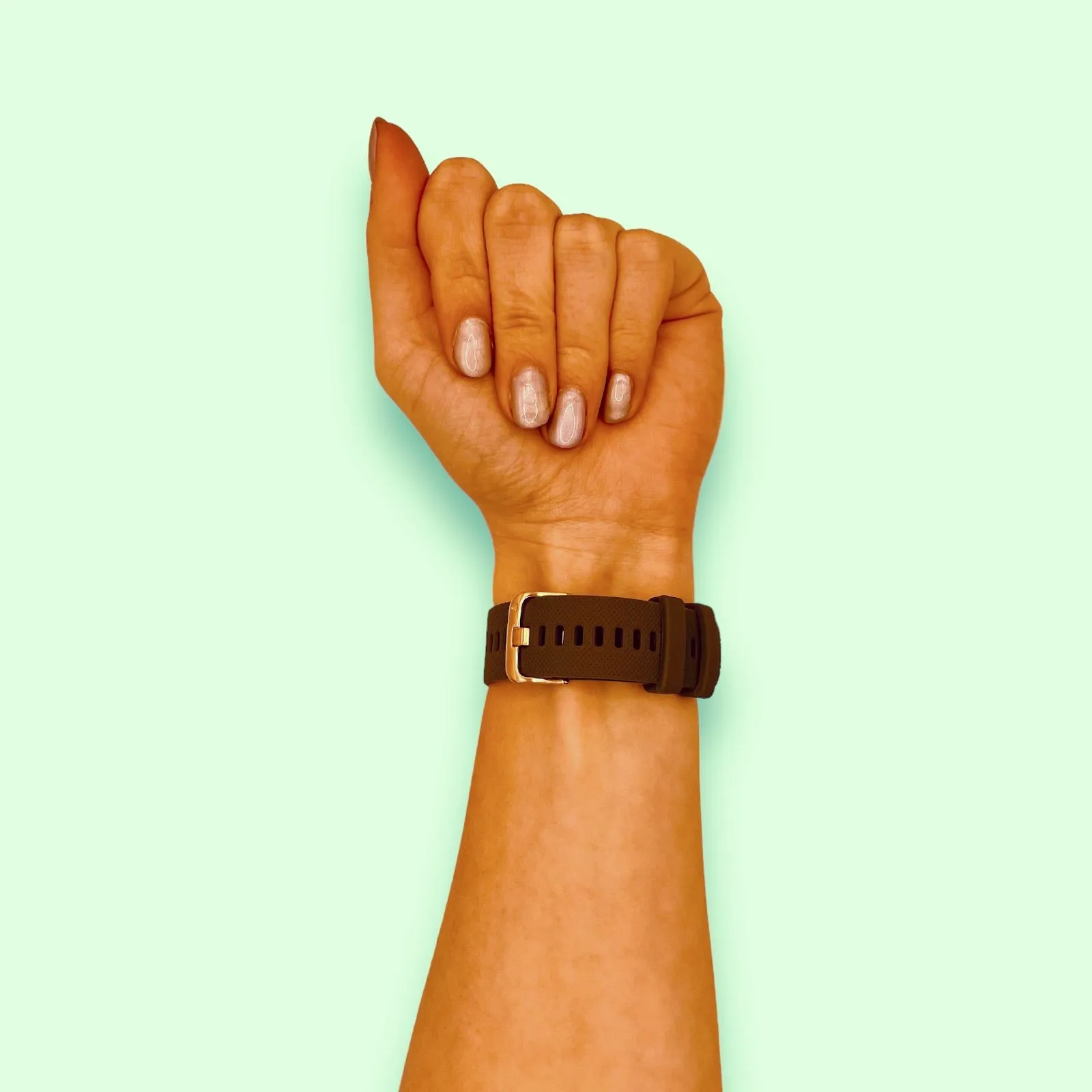 Ticwatch E & C2 compatible Silicone Watch Straps with Rose Gold Buckles