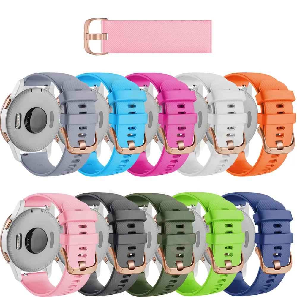 Ticwatch E & C2 compatible Silicone Watch Straps with Rose Gold Buckles