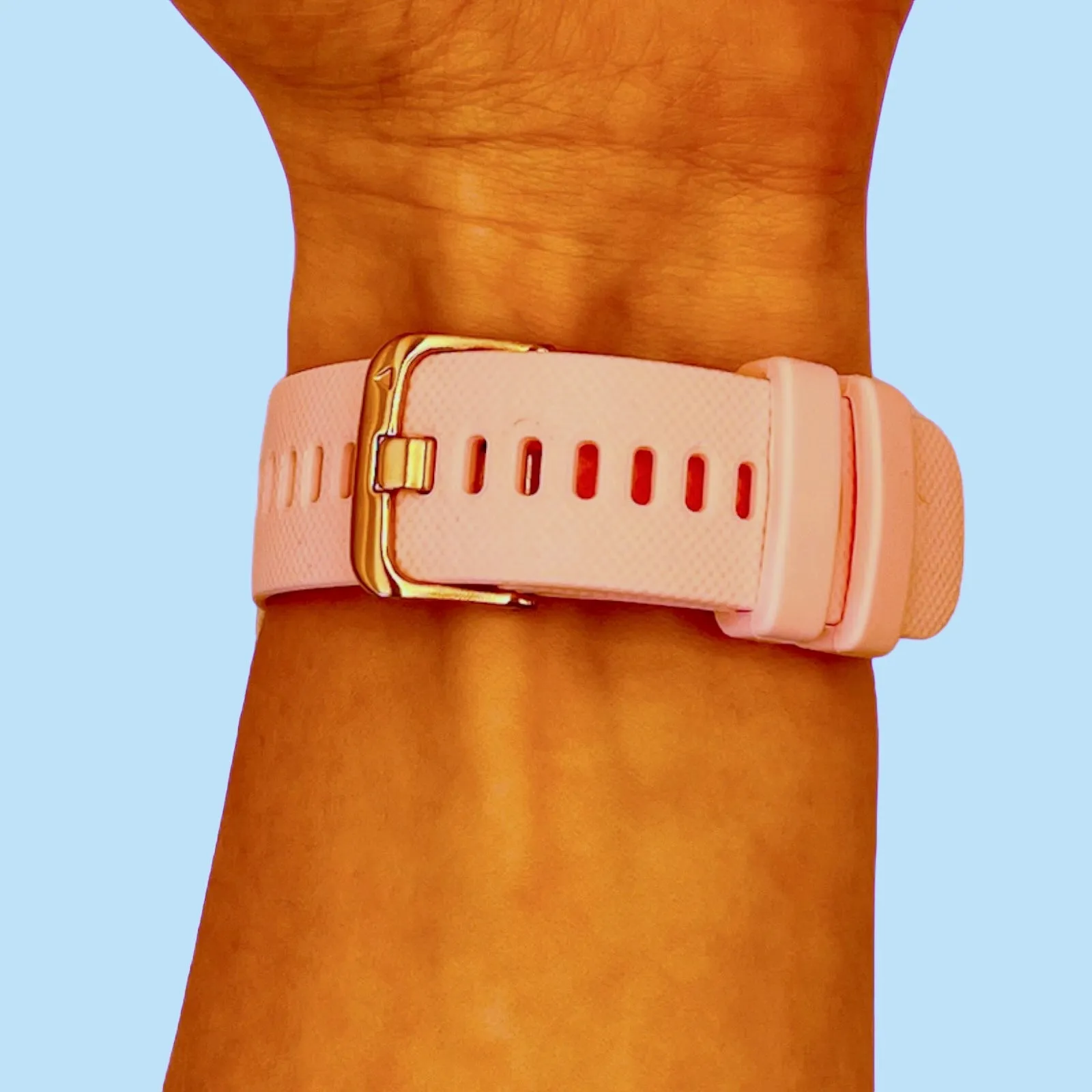 Ticwatch E & C2 compatible Silicone Watch Straps with Rose Gold Buckles
