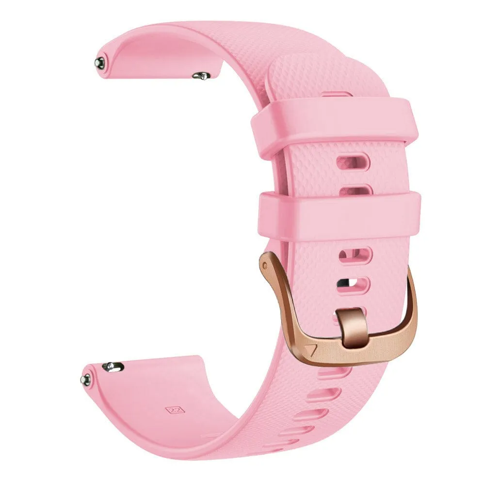 Ticwatch E & C2 compatible Silicone Watch Straps with Rose Gold Buckles