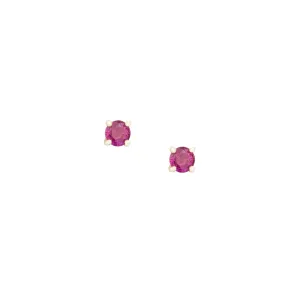 Tiny Pink Sapphire Gem Studs