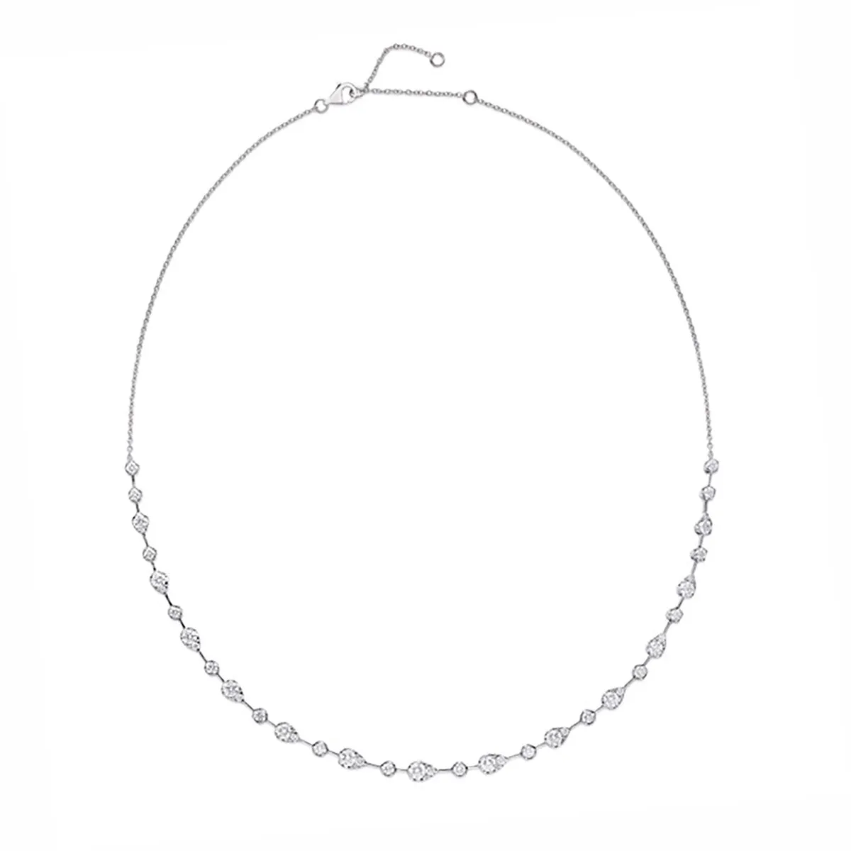 Vintage Petal Diamond Line Necklace