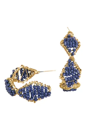 Vivid Bead Earring - Sapphire