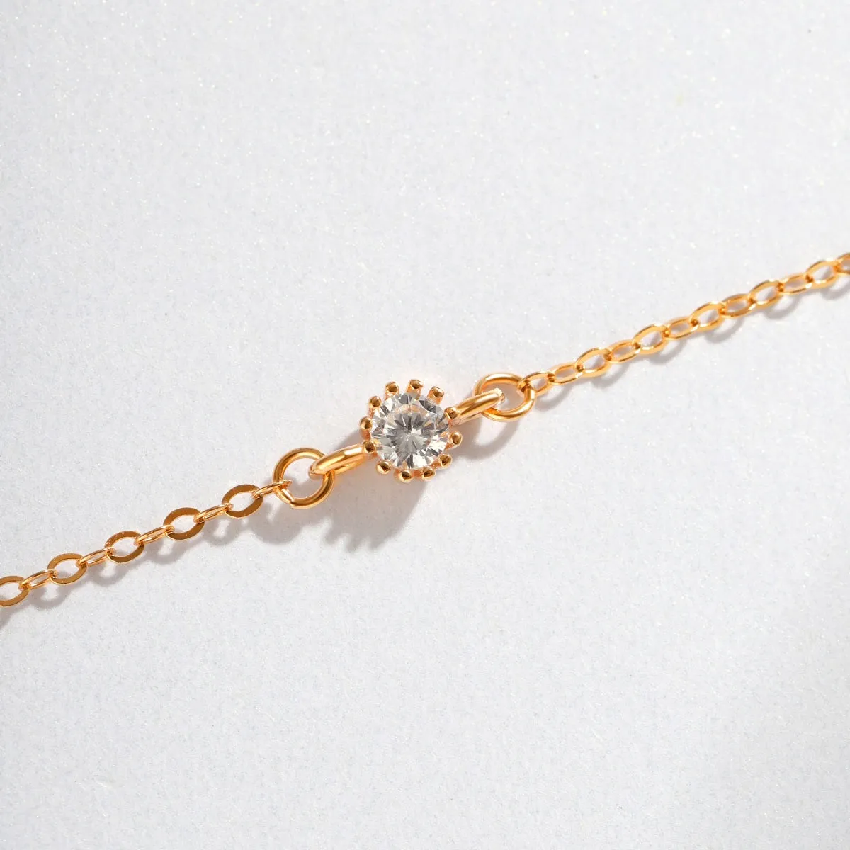 White Shell Clover Bracelet - Rose Gold