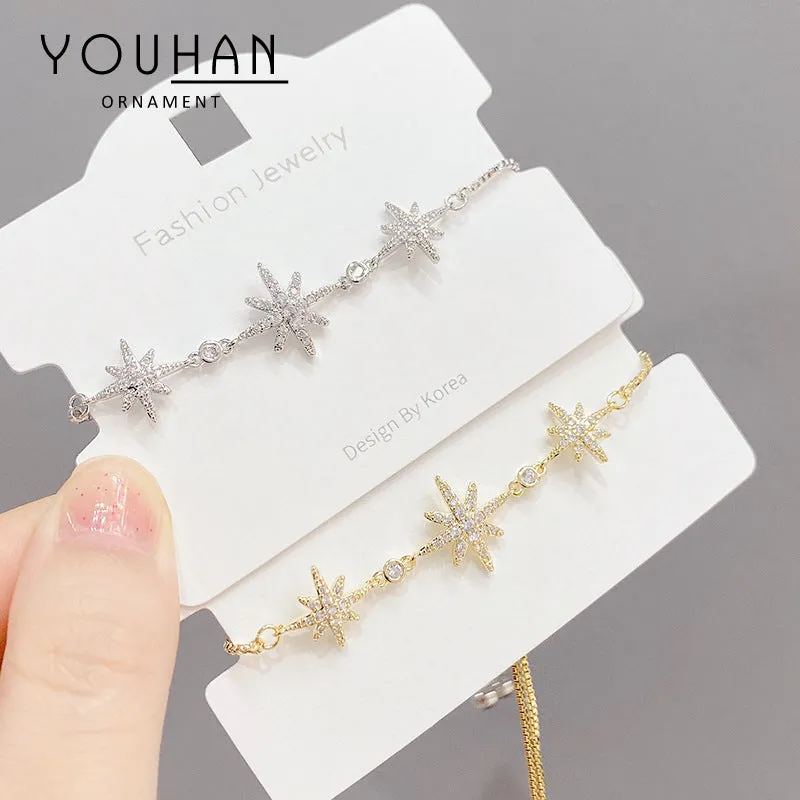Wholesale badang star zircon snowflake adjustable pull Bracelet JDC-BT-YouH008