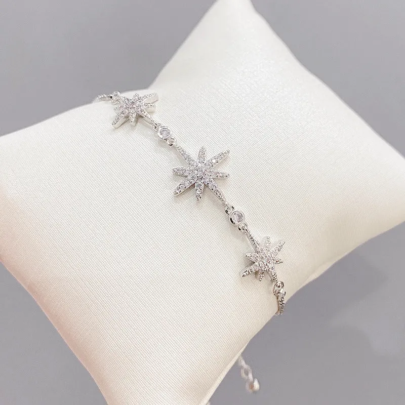Wholesale badang star zircon snowflake adjustable pull Bracelet JDC-BT-YouH008