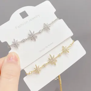 Wholesale badang star zircon snowflake adjustable pull Bracelet JDC-BT-YouH008