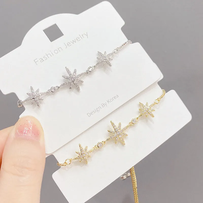 Wholesale badang star zircon snowflake adjustable pull Bracelet JDC-BT-YouH008
