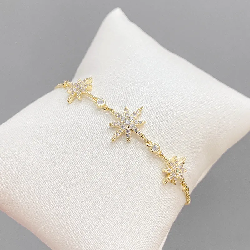 Wholesale badang star zircon snowflake adjustable pull Bracelet JDC-BT-YouH008